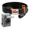 30 Amp Generator Cord and Power Inlet Box, 50 FT, 125/250V NEMA L14-30P to L14-30R Heavy Duty Extension Power Cord, SJTW 10 Gauge 7500W